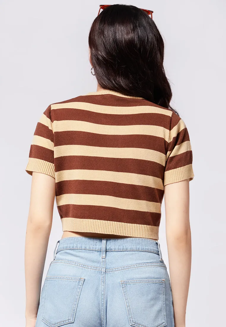 Striped Knit Crop Top