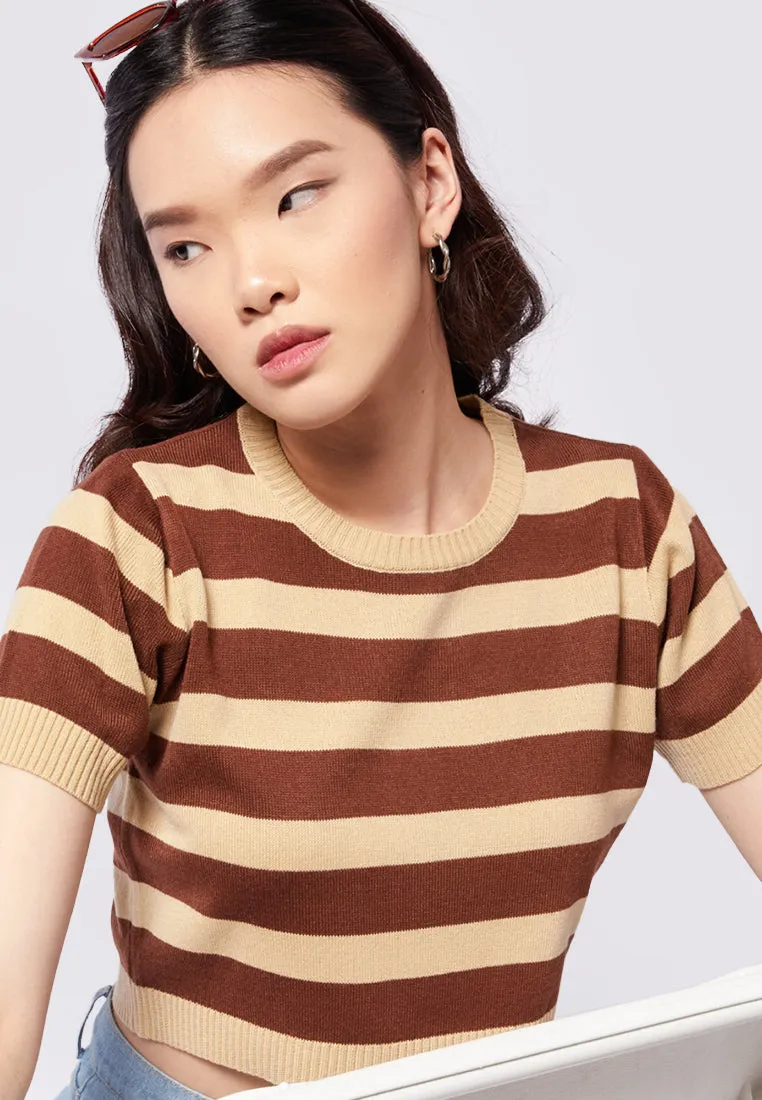 Striped Knit Crop Top