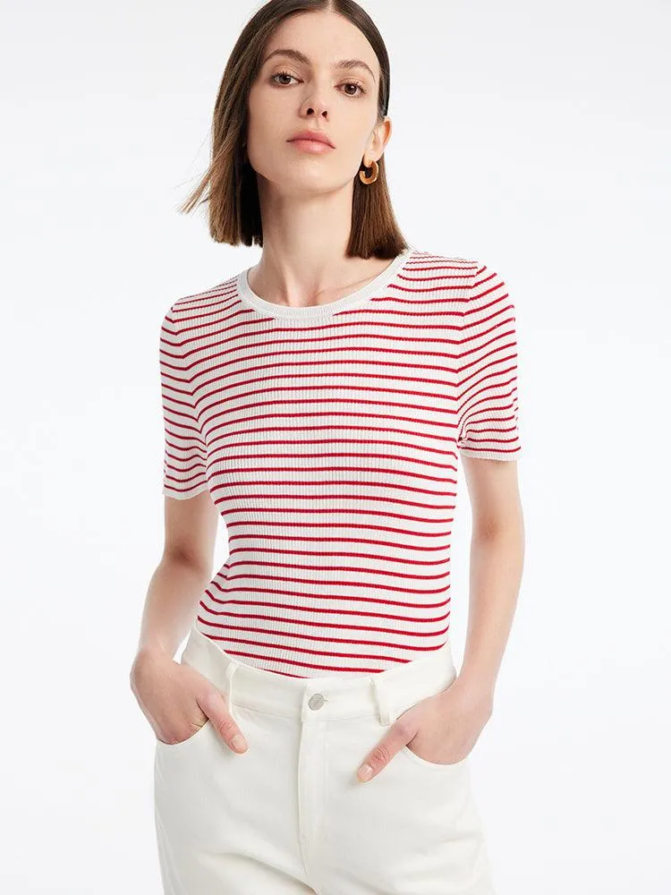 Striped Skinny Knit Top