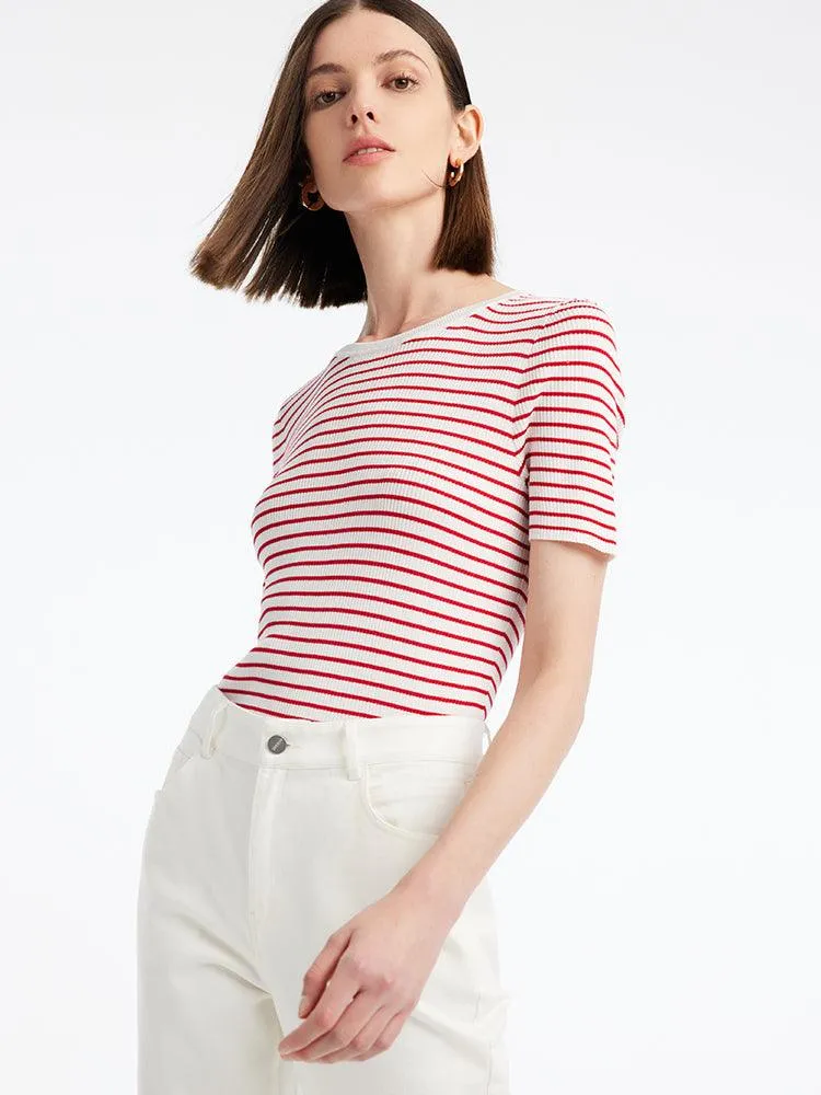 Striped Skinny Knit Top