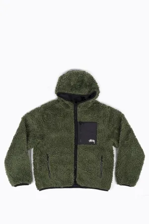 STUSSY SHERPA JACKET OLIVE