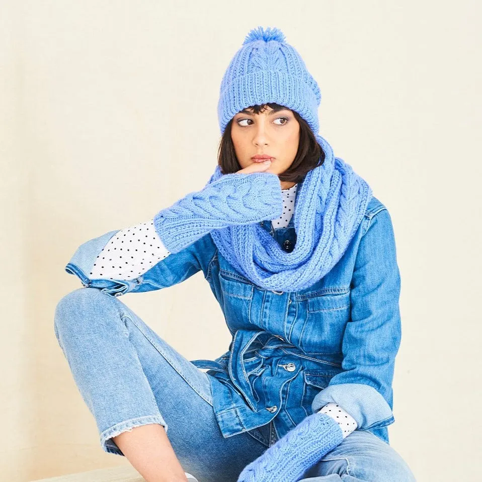 Stylecraft Special Aran Hat, Snood, Scarf and Wristwarmers Knitting Pattern 9770