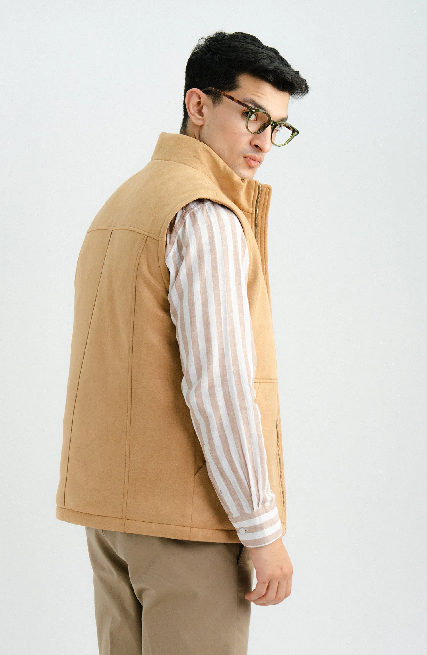 SUEDED SHERPA VEST