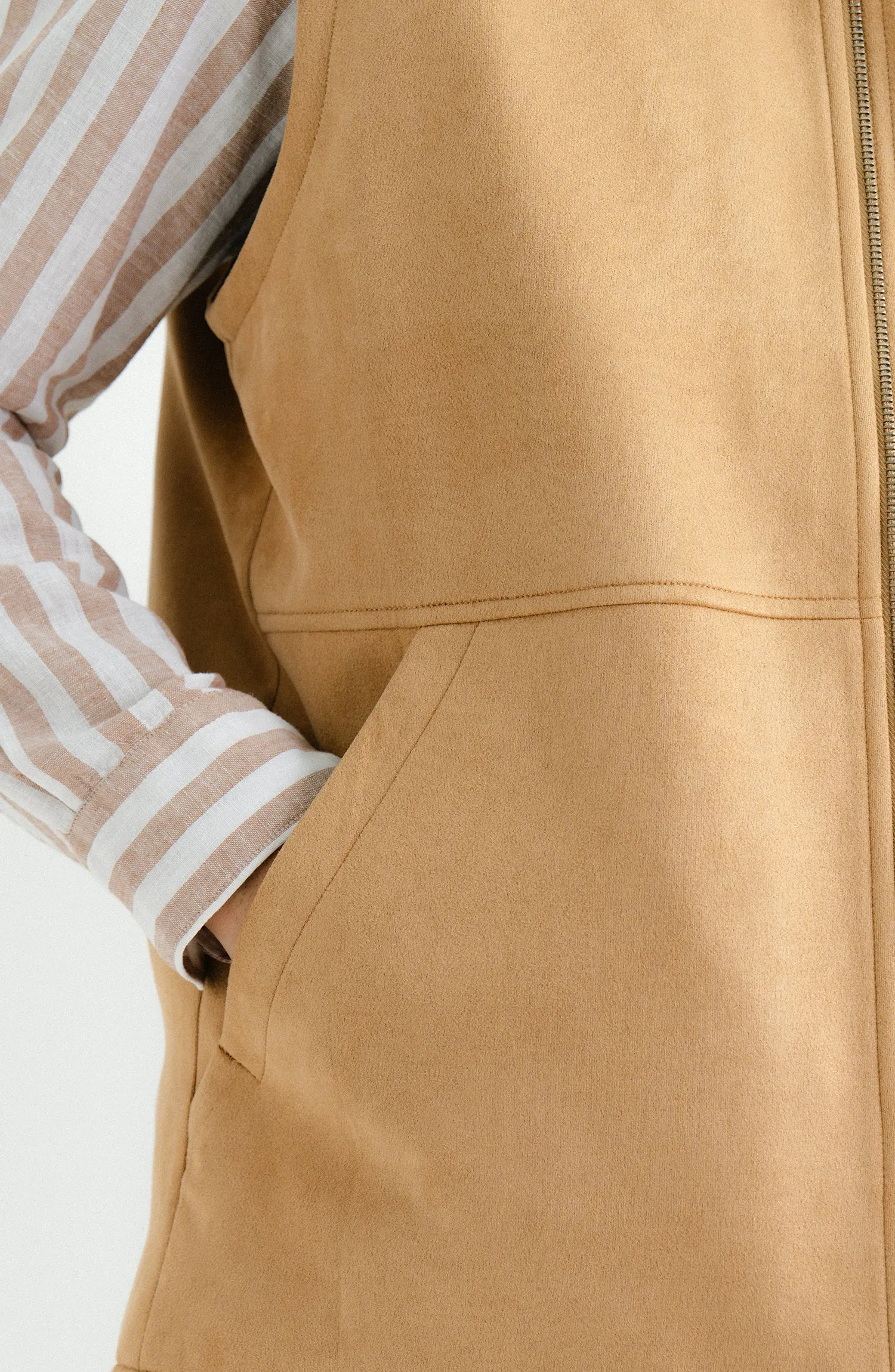 SUEDED SHERPA VEST