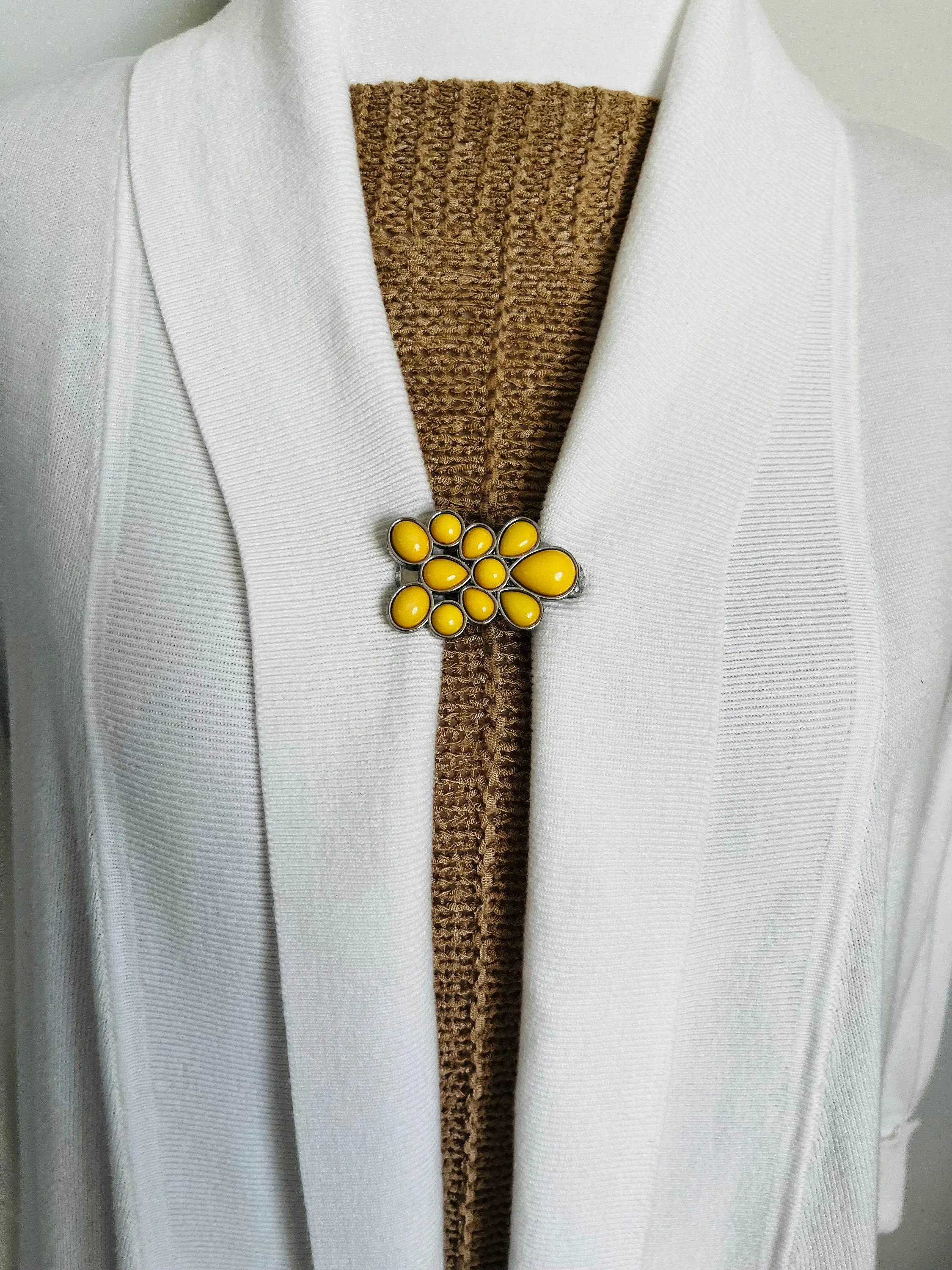 Sweater Clips Retro Yellow Sweater Clip Rhinestone Cardigan Clips for Cloak Clasp Cinch Clip Birthday Gift for mom Gift for Her