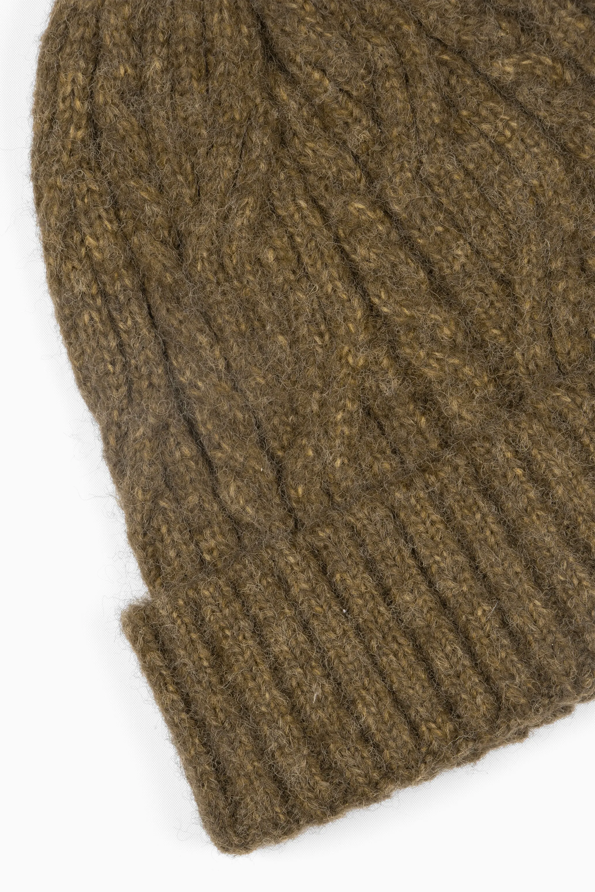 Tatum Beanie Hat - Khaki, Cable Knit