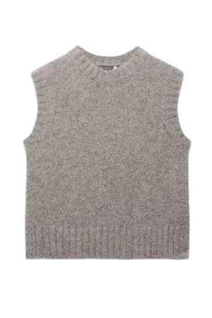 Taupe Sleeveless Knit Top