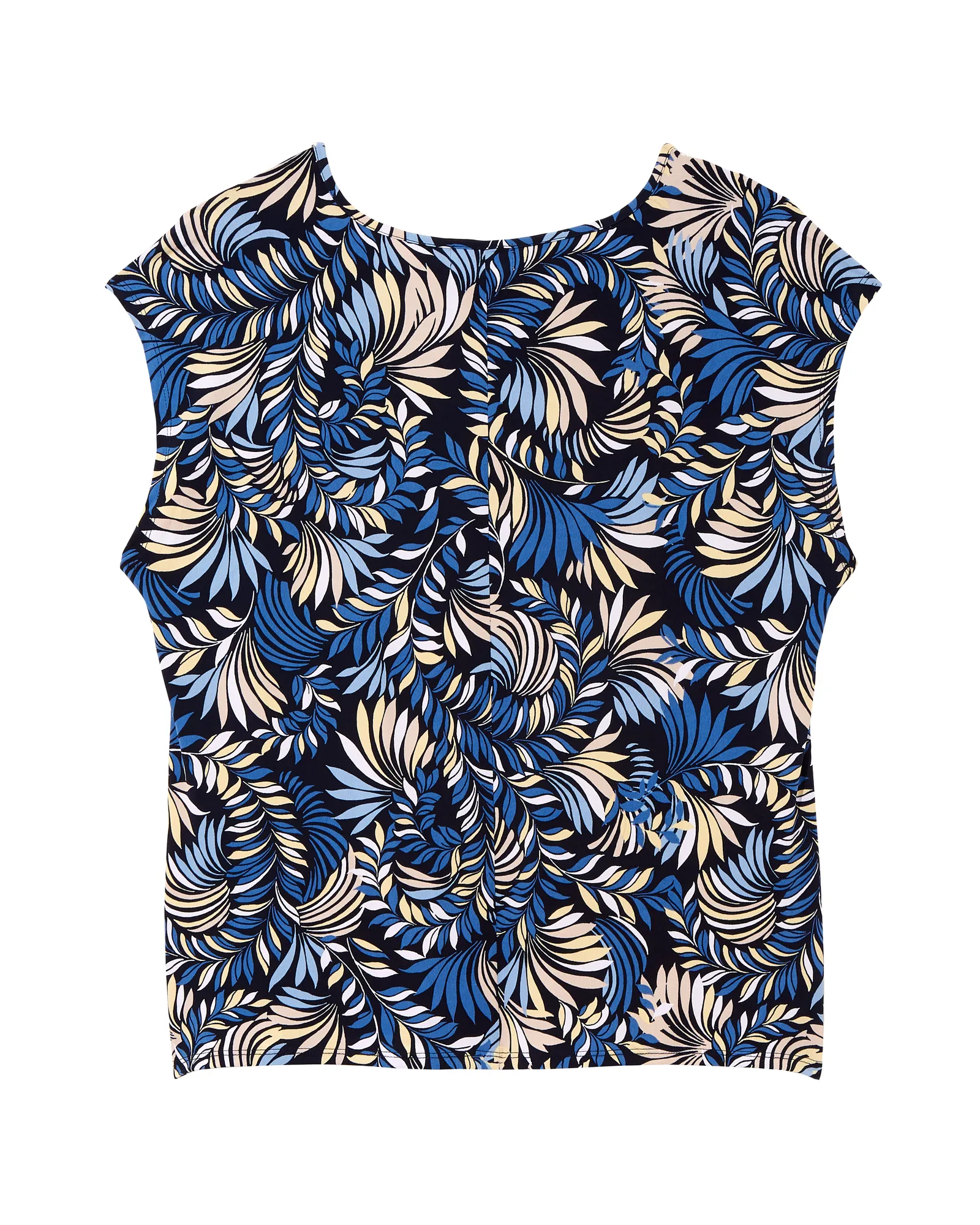 Teresa Scoop Neck Top | Light Blue / Yellow