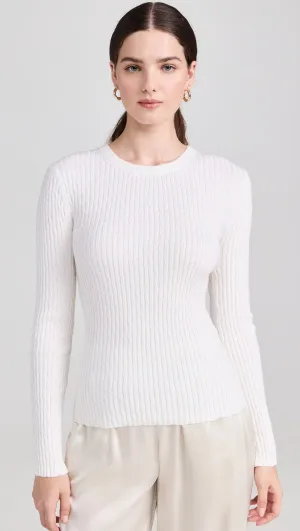 The Cashmere Cotton Pointelle L/S Crew