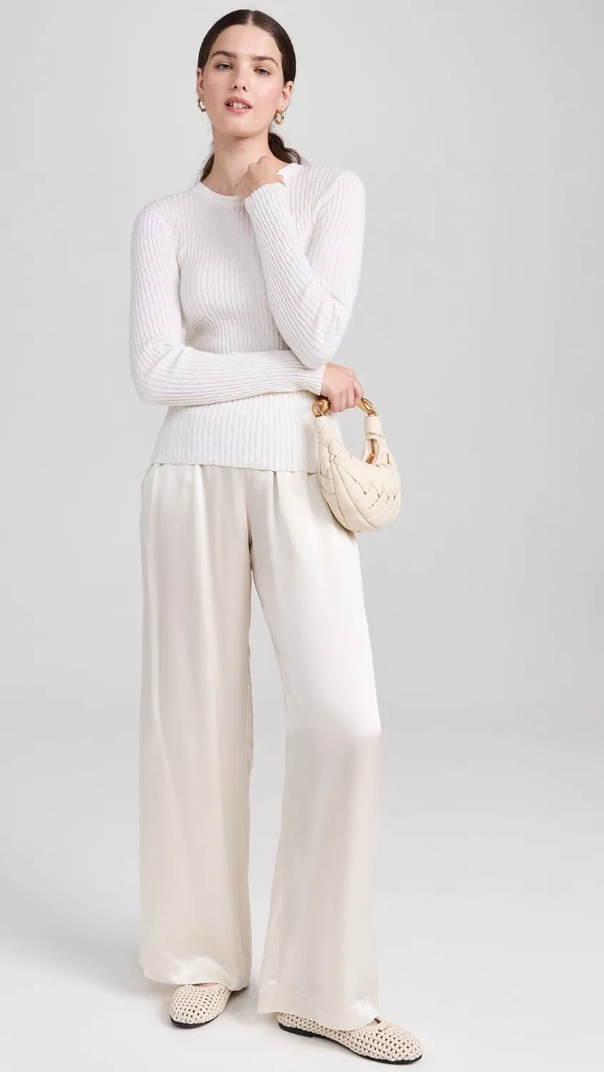 The Cashmere Cotton Pointelle L/S Crew
