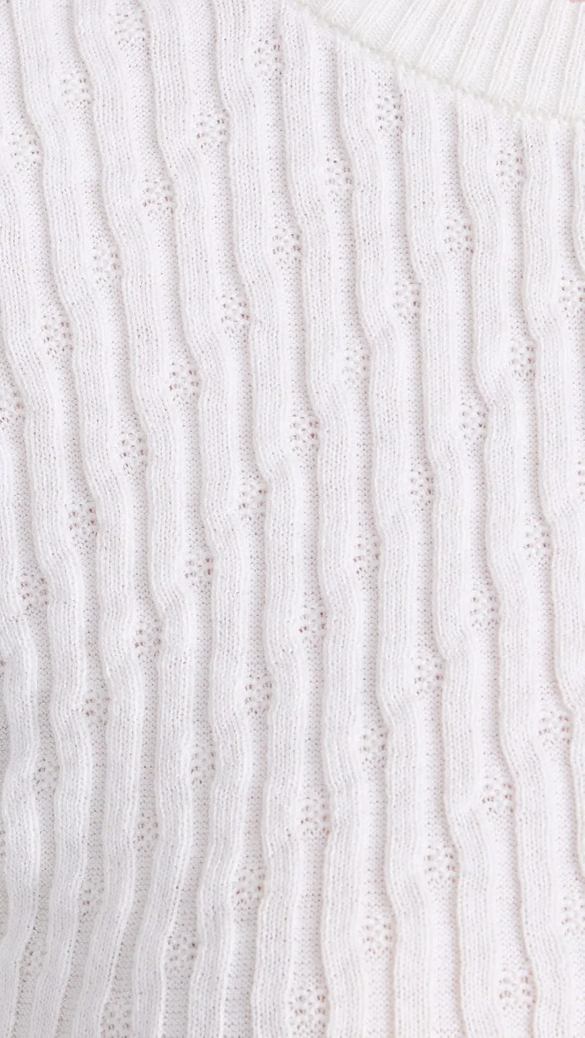 The Cashmere Cotton Pointelle L/S Crew