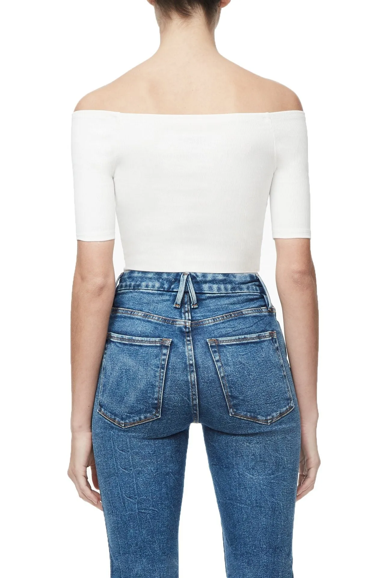 THE OFF SHOULDER CROP TOP | WHITE001