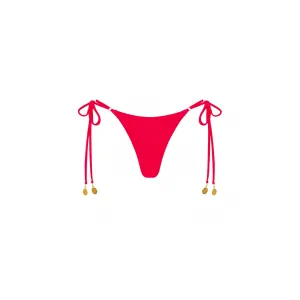Thong Tie Side Bikini Bottom - Neon Rose