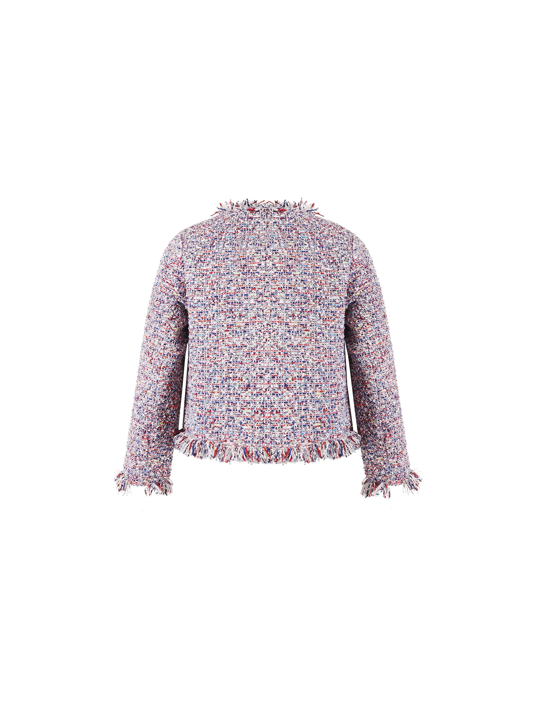 Tweed Fringed Cropped Jacket