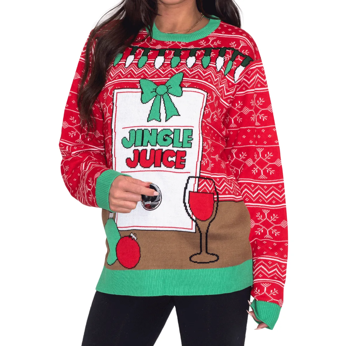 Ugly Christmas Sweater - Hilarious Jingle Juice Design for Festive Fun