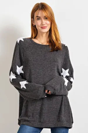 Ultra-soft Hacci stargaze pullover top with slouchy silhouette