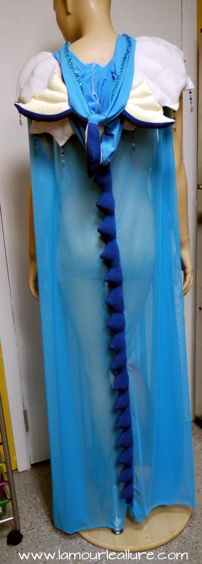 Vaporeon Inspired Water Dragon Ear Cape Robe Cosplay Costume