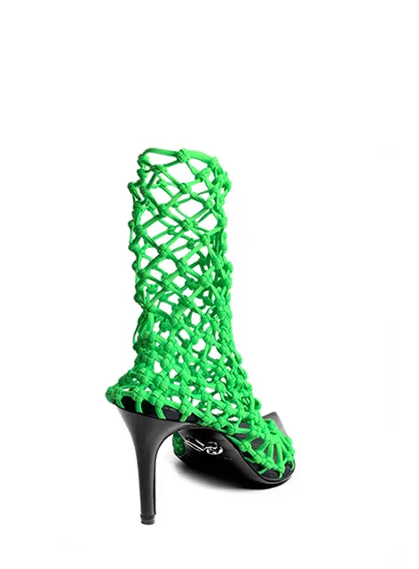 VELA 80 NEON GREEN NET SOCK SANDALS