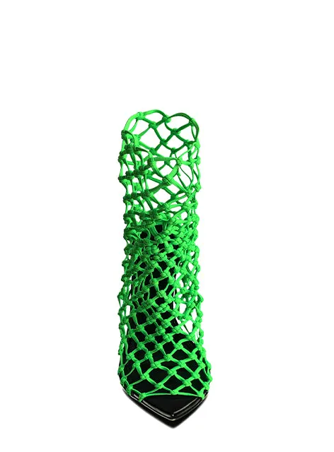 VELA 80 NEON GREEN NET SOCK SANDALS