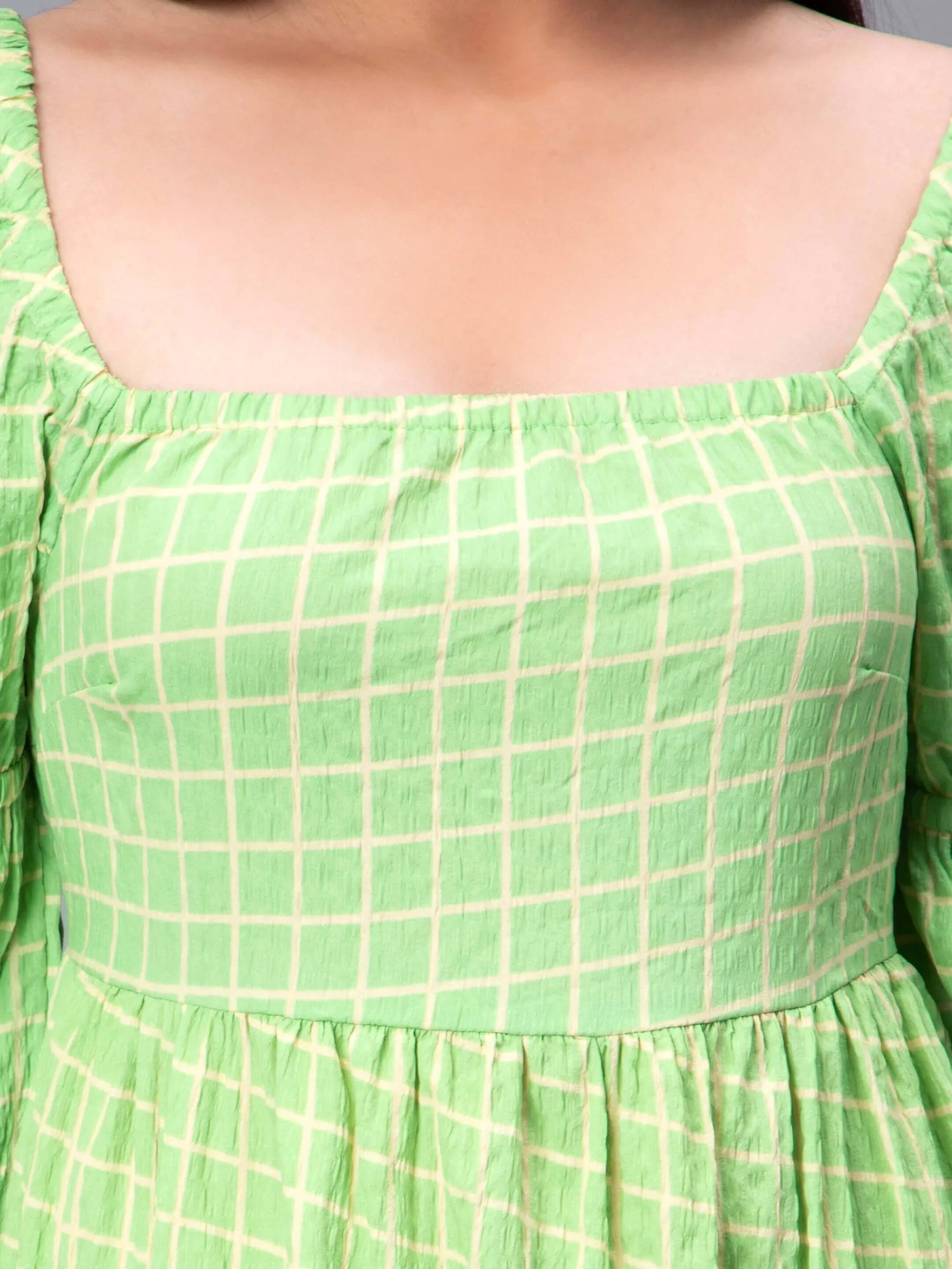 Verdant Echoes Green Tiered Maxi Smocked Dress