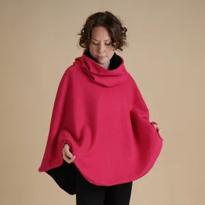 Vibrant Colour Funnel Neck Cape | Georgia Boiled Wool Fully Lined Poncho