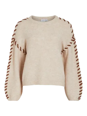 VIHADDIE Pullover - Super Light Natural Melan