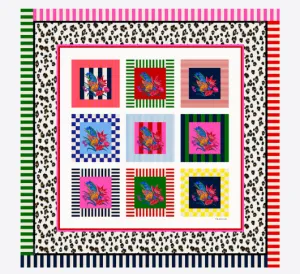 Vilagallo - Quilted Print Multicolor Square Silk Scarf