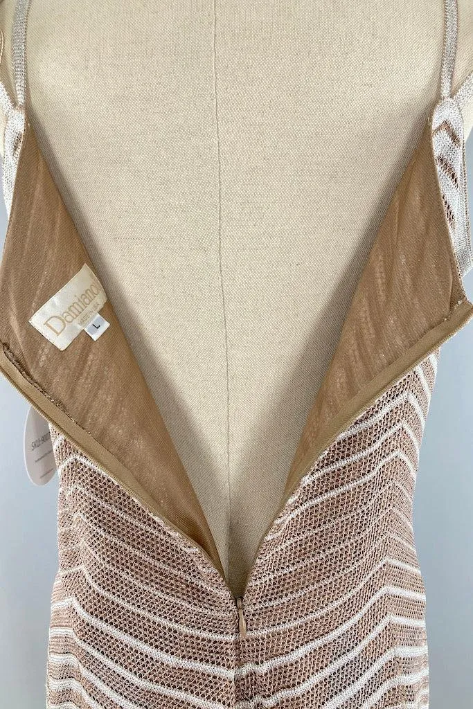 Vintage Gold Chevron Knit Tank Top