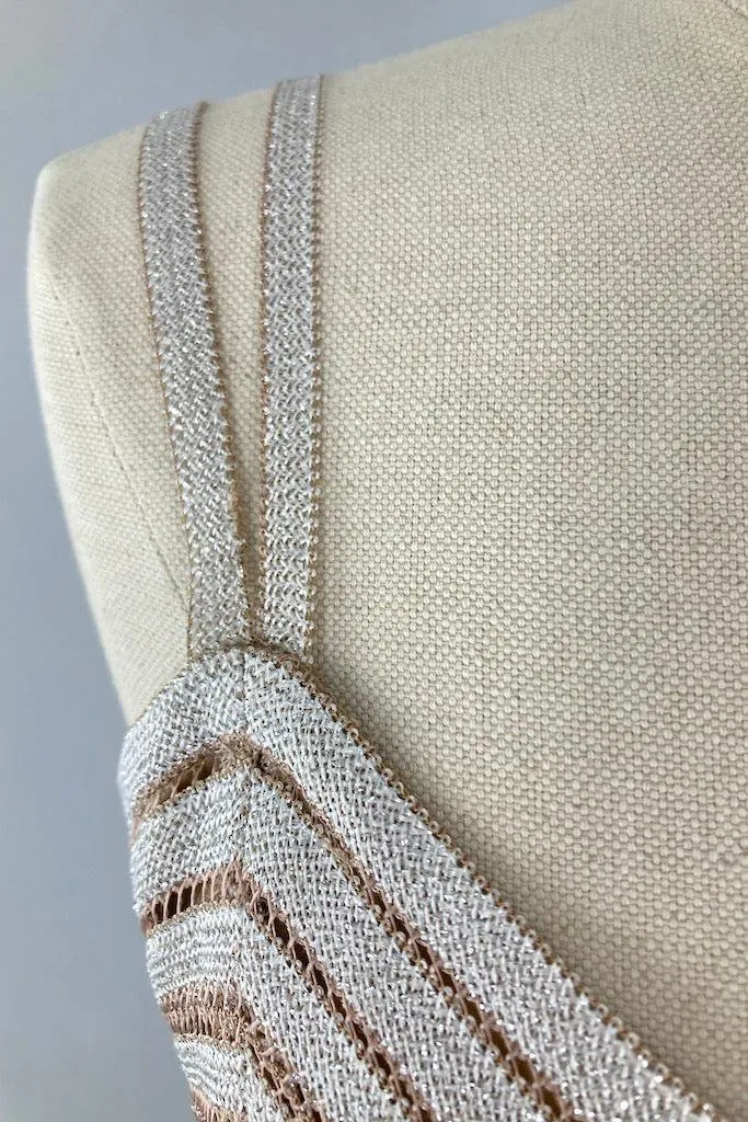 Vintage Gold Chevron Knit Tank Top