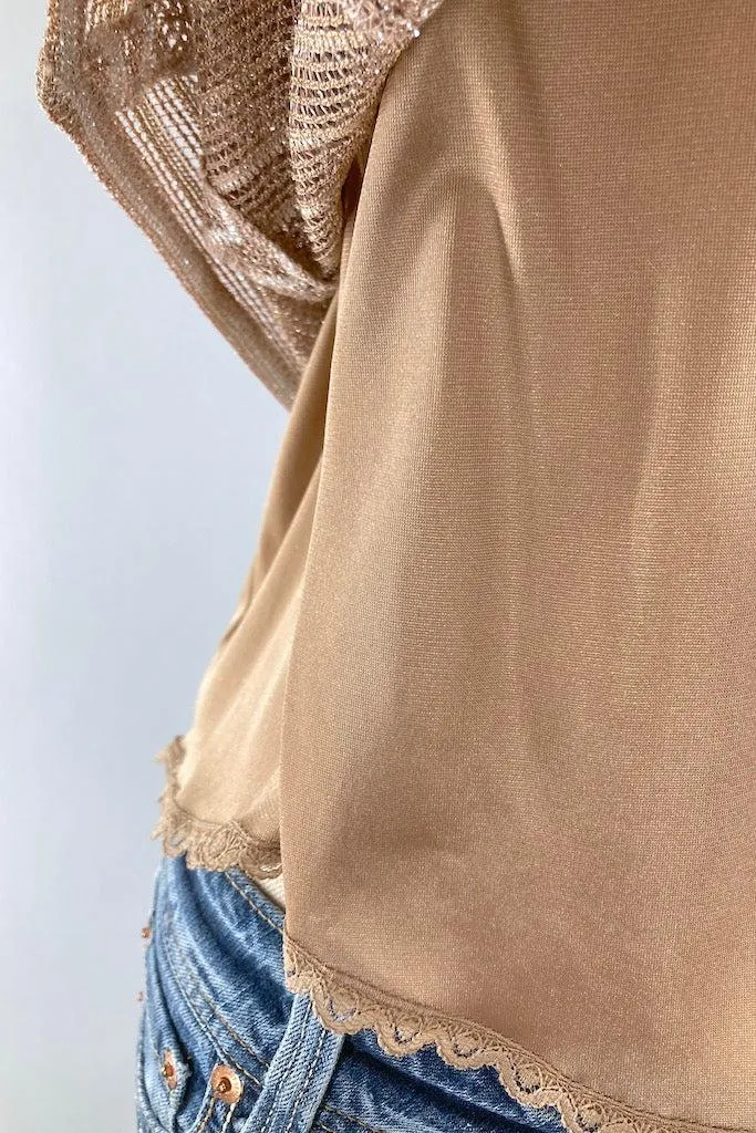 Vintage Gold Chevron Knit Tank Top