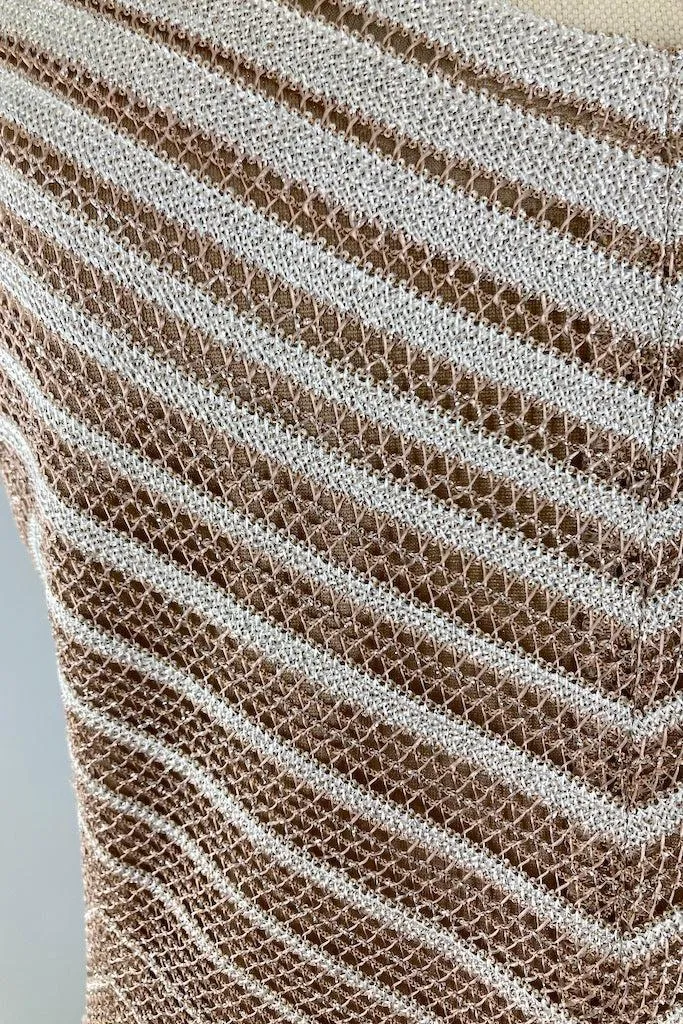 Vintage Gold Chevron Knit Tank Top