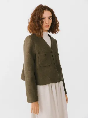 Vintage Style V- Neck Jacket