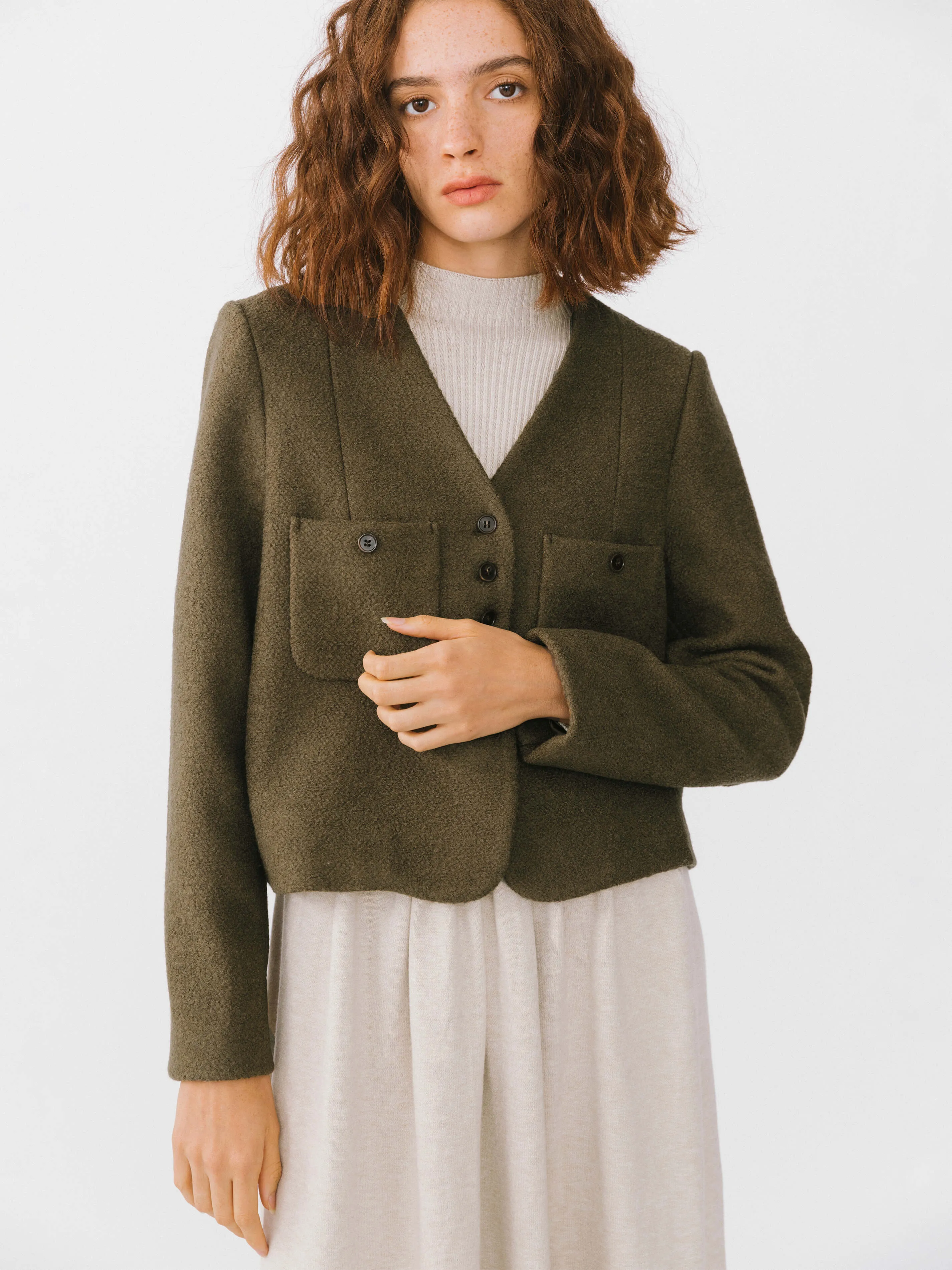 Vintage Style V- Neck Jacket