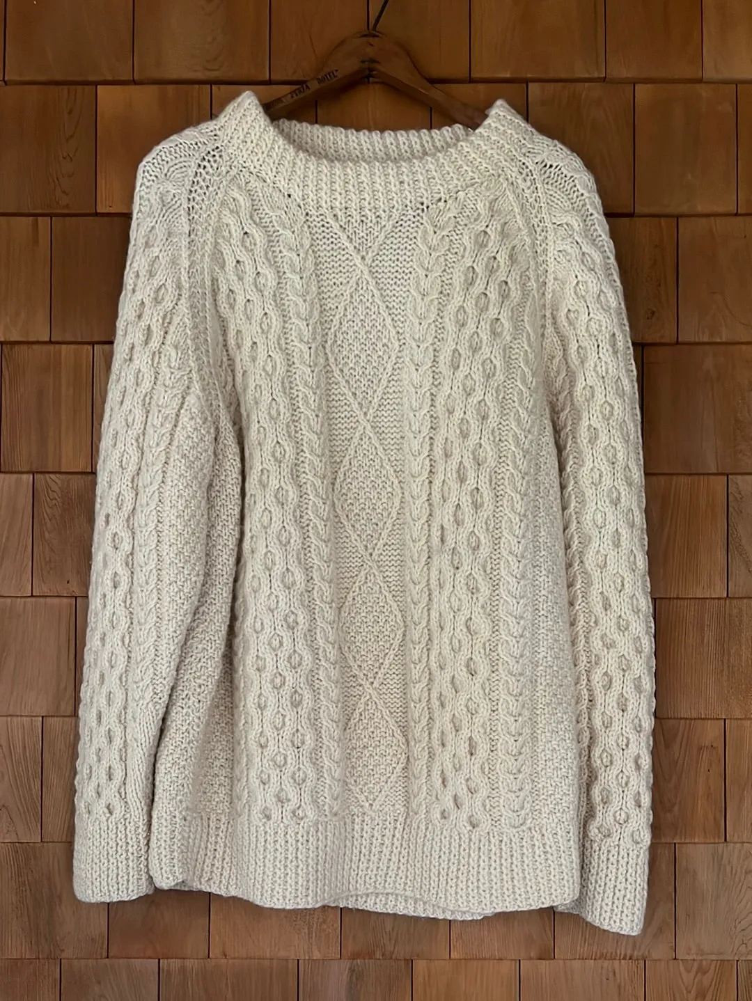 Vintage Wool Fishermen's Cardigan Sweater