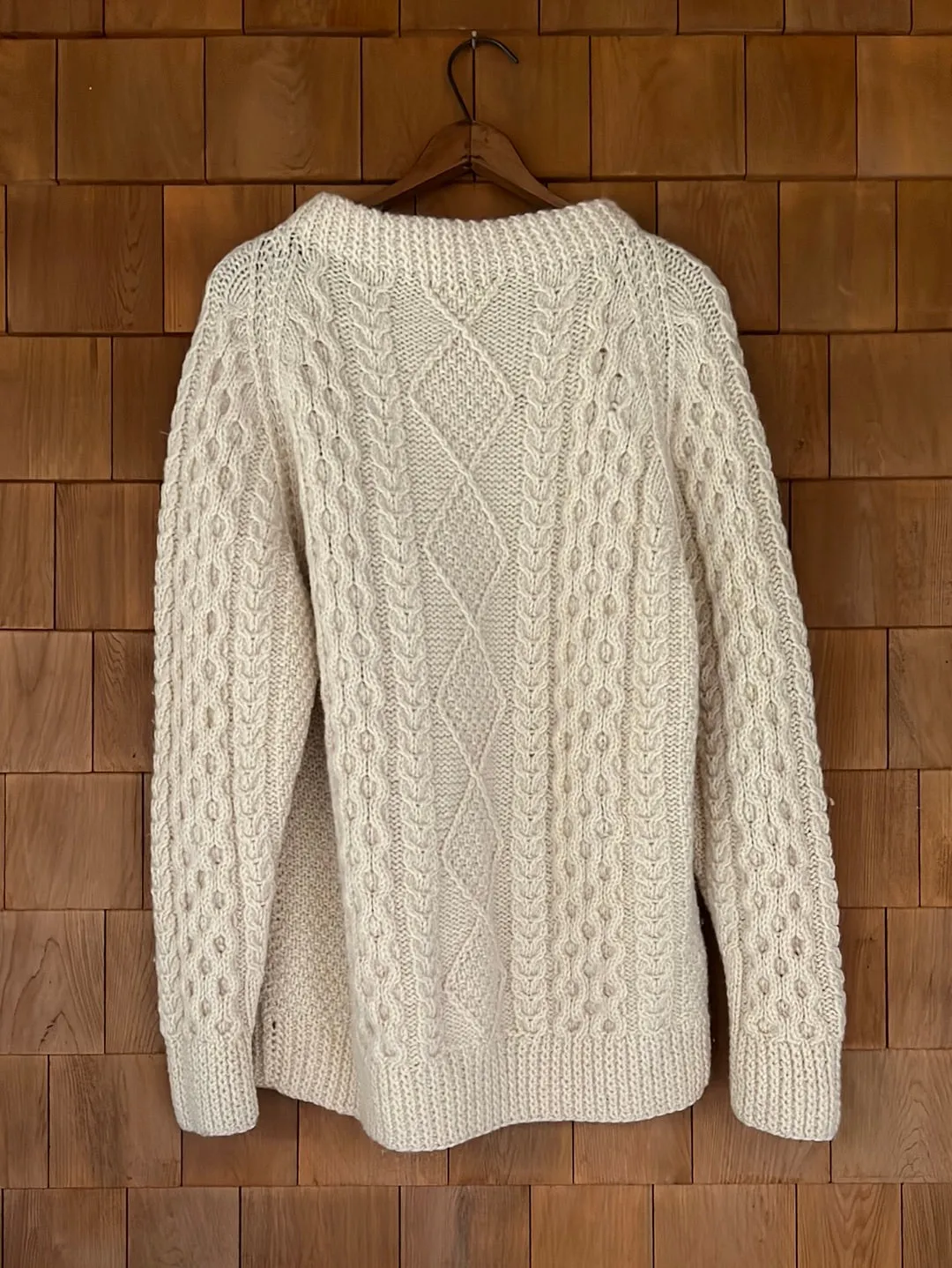 Vintage Wool Fishermen's Cardigan Sweater