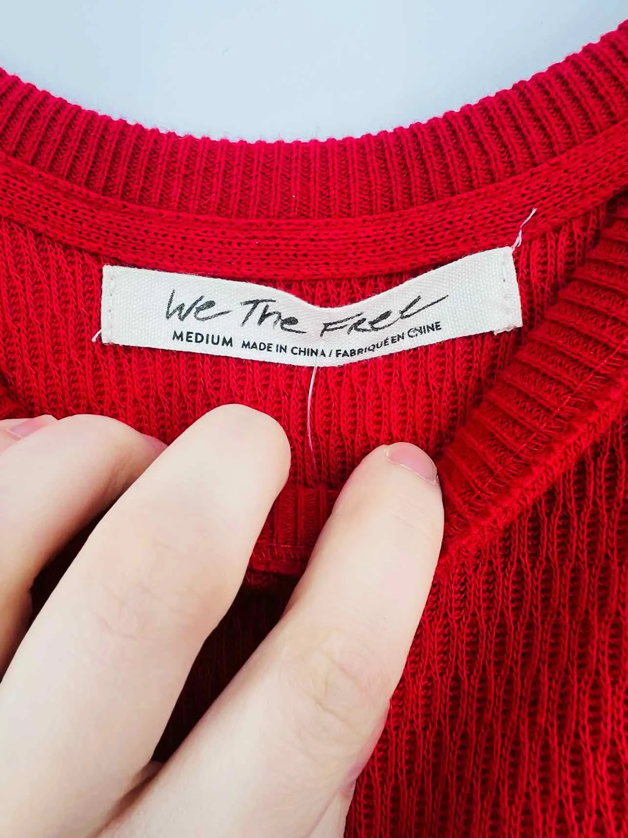 We The Free Size M Rd/Or/Yw Stripe Knit Tops Top-Long Sleeve
