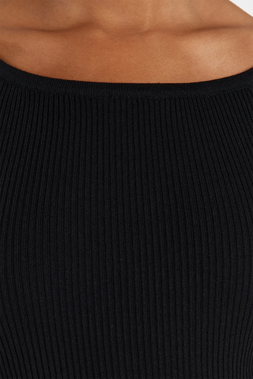 WELLS BLACK LONG SLEEVE KNIT TOP