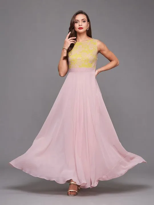 Women MultiColour Georgette Maxi Dress