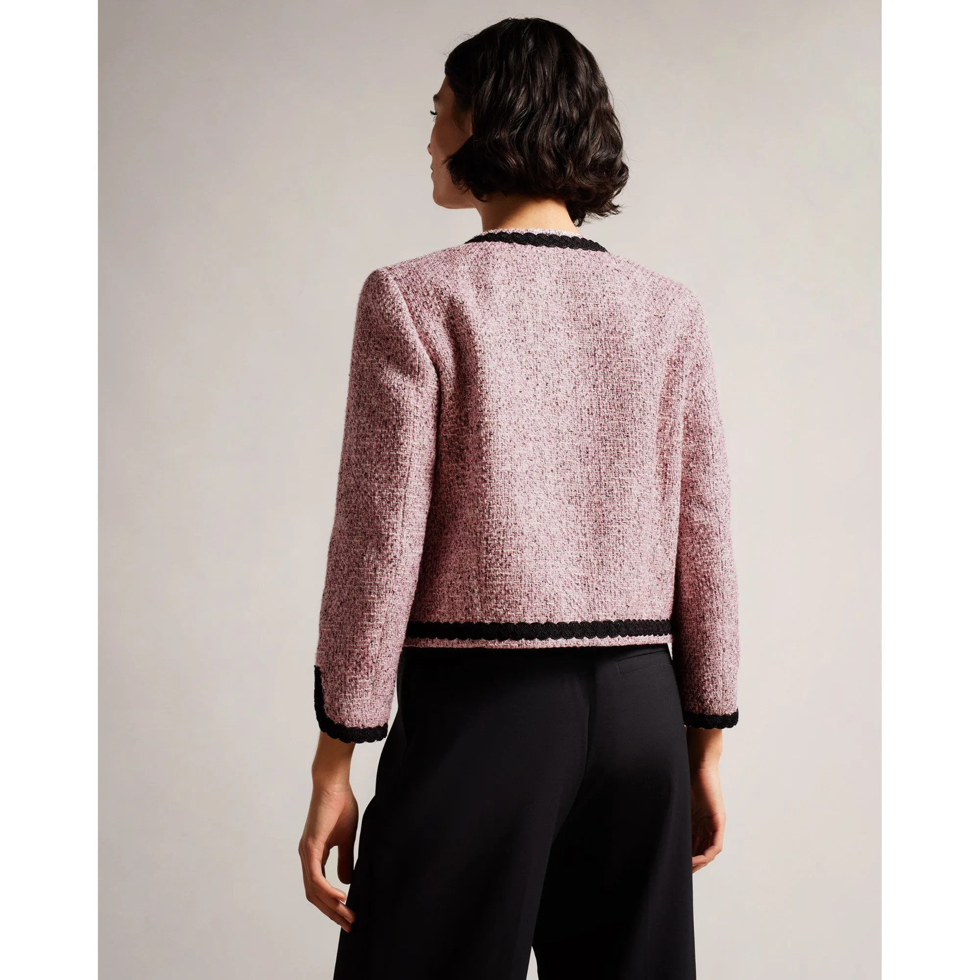 Women Wmj-Estiia-Cropped Boucle Jacket - Pl-Pink