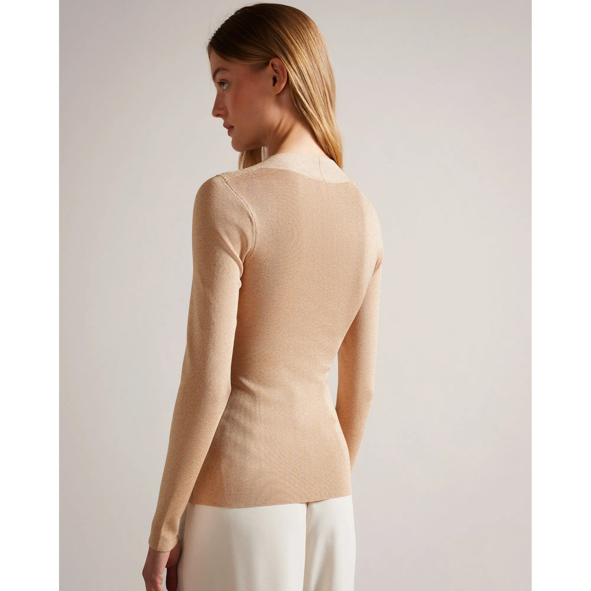 Women Wmk-Eloisy-Slim Fit Crossover Knit Top - Dusky-Pink