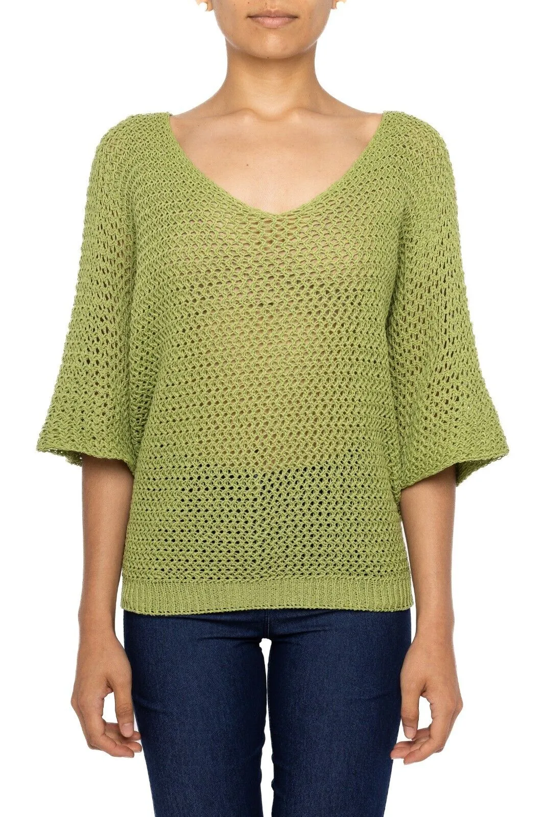 Womens Green Knit Top