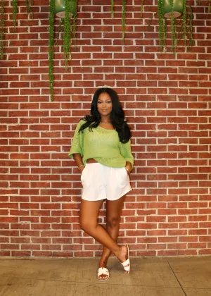 Womens Green Knit Top