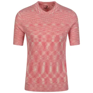 Womens Space Dye Knit Polo Melange Pink - 2024