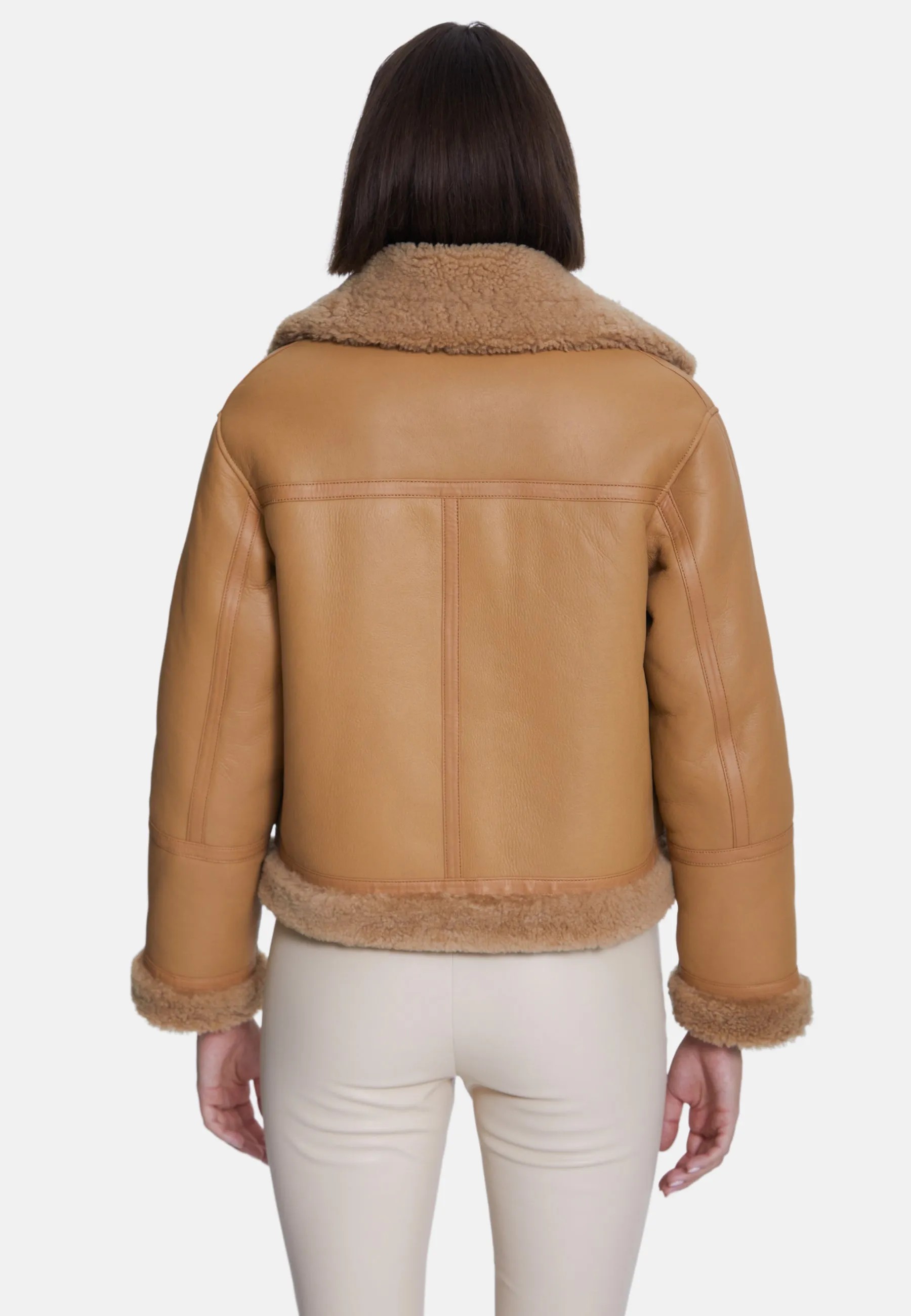 Women's Suede Jacket, Silky Mink With Mink Curly Wool